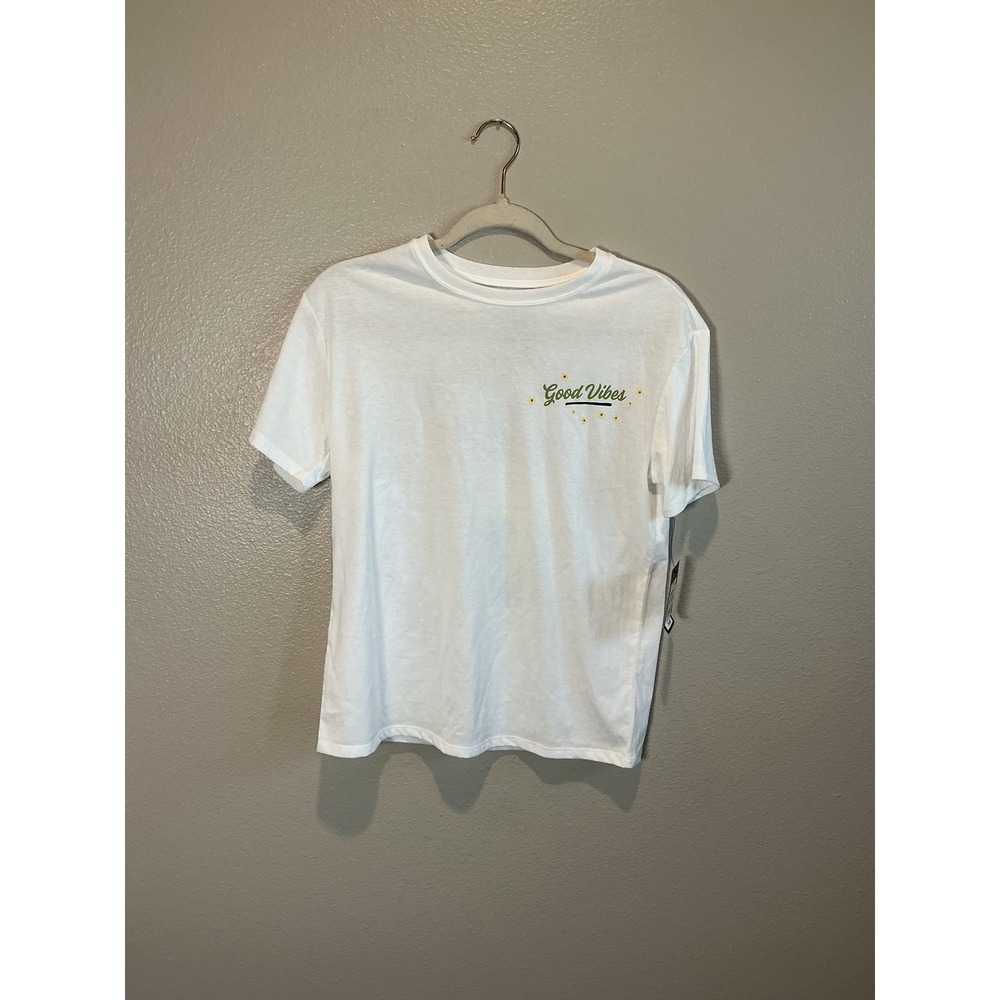Art Class Kids White Matcha and Good Vibes Oversized Graphic T-Shirt Size L